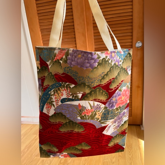 Asian inspired Tote Bag - 14x13x3 - Picture 3 of 4